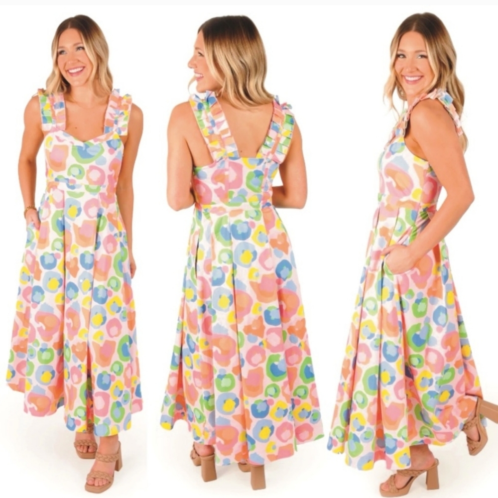 Emily McCarthy Candy Cheetah Empire Maxi Dress